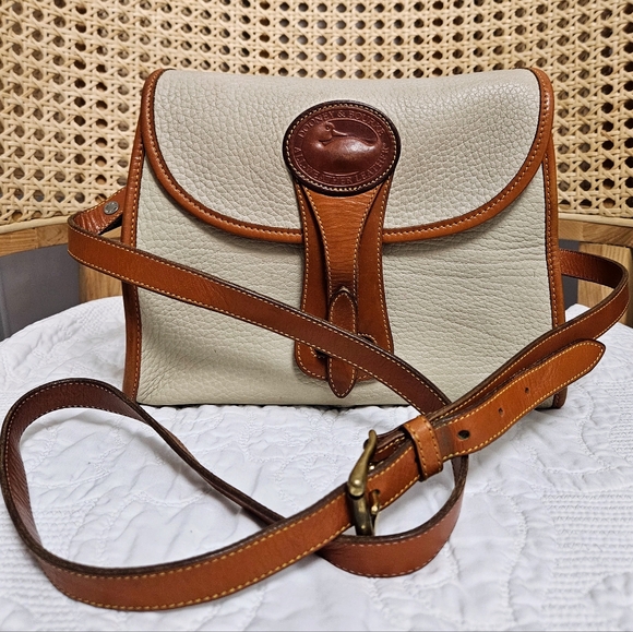 Dooney & Bourke Tan and Cream Leather Crossbody Bag - Picture 12 of 12